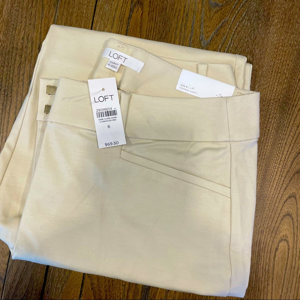 Loft Riviera Crop neutral size 6 with an inseam approx 25 1/2 “ - Picture 5 of 6